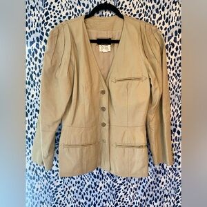 Elegant Tan Leather Jacket for Women